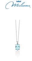 Collana Miluna Donna GEMMA DEL CIELO 375 OLD in Oro bianco Topazio blu 1.49 Ct CLD4693X - CLD4693X
